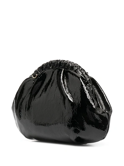 Shop Furla High-shine Leather Clutch Bag In Black