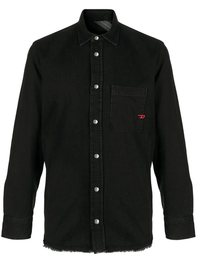 Shop Diesel Reversible Button-up Shirt In Black