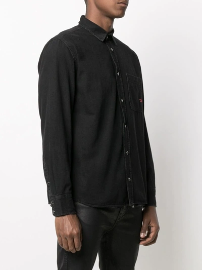 Shop Diesel Reversible Button-up Shirt In Black