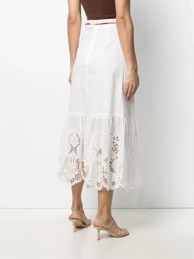 Shop Zimmermann Lulu Broderie Anglaise Midi Skirt In White