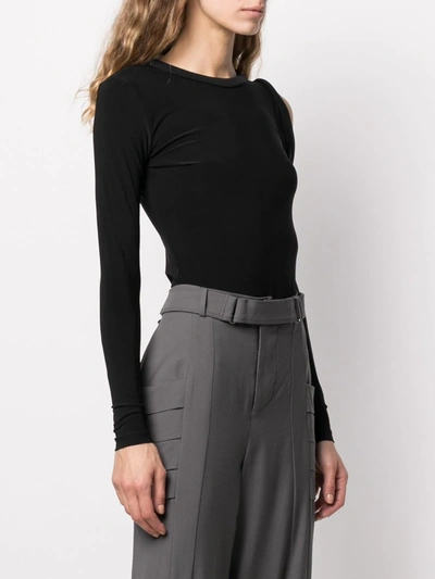 Shop Atu Body Couture Cut-detail Long Sleeve Bodysuit In Black