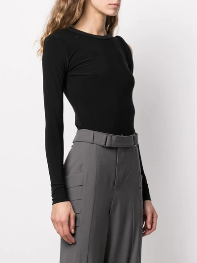 Atu Body Couture Cut-detail Long Sleeve Bodysuit In Black