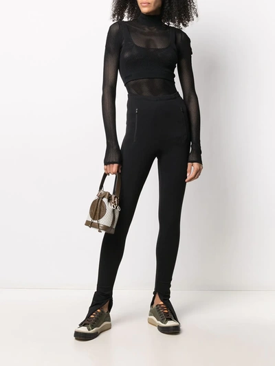 Shop Fendi Layered Mesh Bodysuit In Black