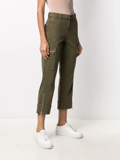 Shop 7 For All Mankind Mid-rise Cropped Trousers In Green