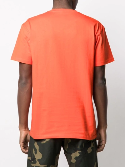 Shop Carhartt Chase Embroidered Logo Cotton T-shirt In Orange