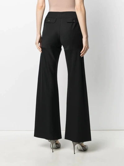 Pre-owned Dolce & Gabbana Mid Rise Flared Trousers In Black