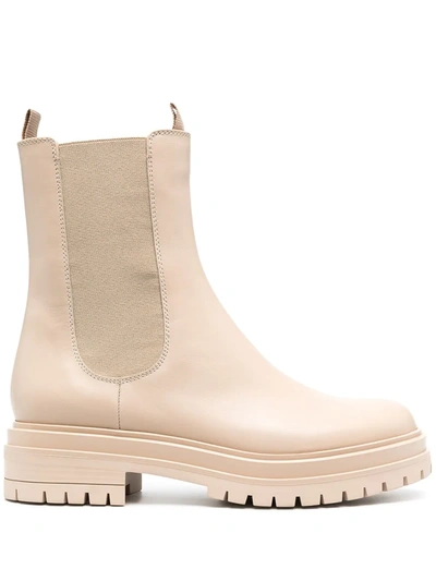 Gianvito Rossi Chester Trek-sole Leather Chelsea Boots In Neutrals