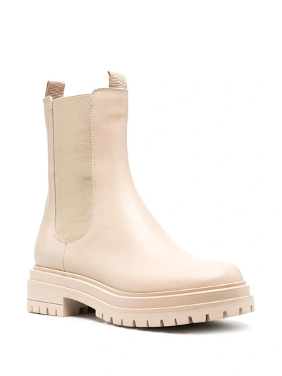 Gianvito Rossi Chester Trek-sole Leather Chelsea Boots In Neutrals