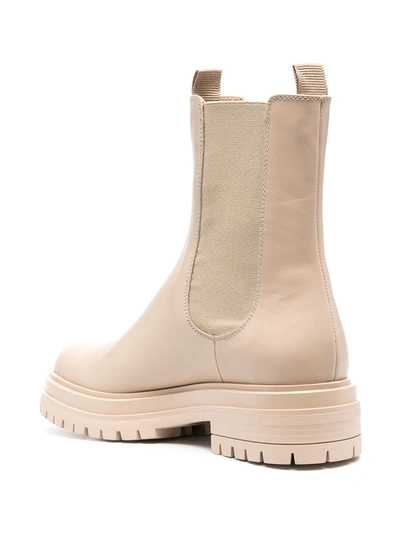 Gianvito Rossi Chester Trek-sole Leather Chelsea Boots In Neutrals