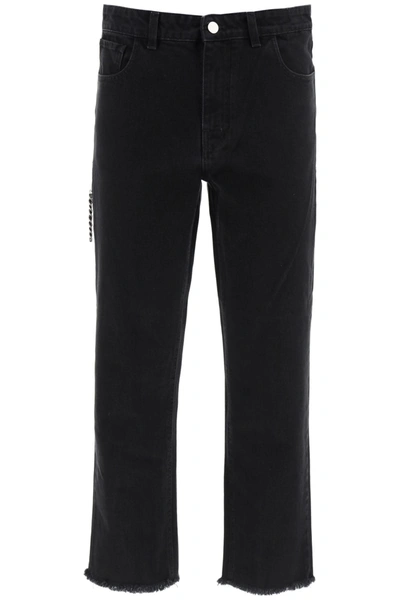 Shop Raf Simons Cropped Basic Jeans In Black (black)