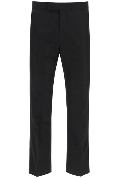 Shop Raf Simons Slim Trousers With Zip In Black (black)