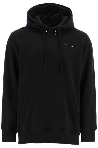 Shop Alyx Hooded Sweatshirt With Metal Logo In Black (black)