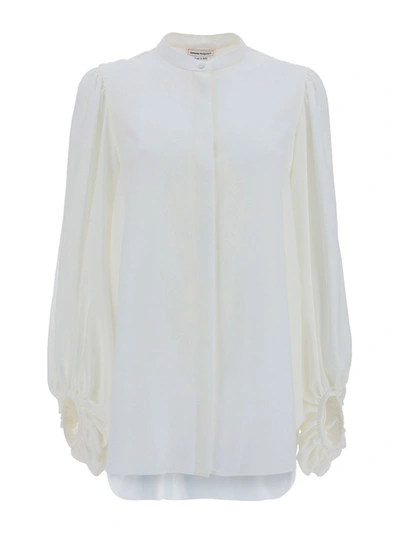 Shop Alexander Mcqueen Silk Shirt In White