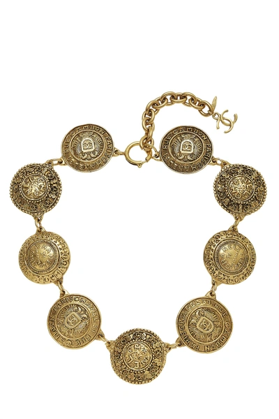 Pre-owned Chanel Gold Cambon Coin Choker