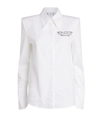 Shop Off-white Padded Shoulders Embroidered Shirt