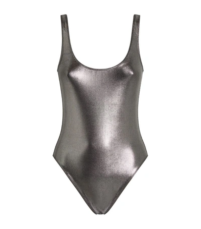 Shop Marie France Van Damme Metallic Scoop-neck Swimsuit