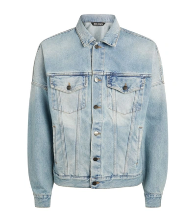 Shop Palm Angels Logo Denim Jacket