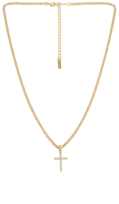 Shop Natalie B Jewelry Korsa Cross Necklace In Gold