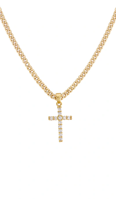 Shop Natalie B Jewelry Korsa Cross Necklace In Gold