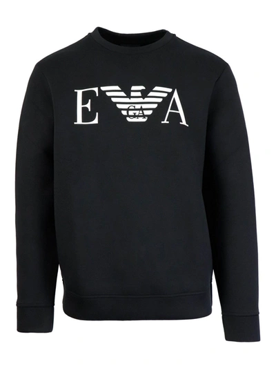 Shop Emporio Armani Jersey Viscose Blend Sweatshirt In Black
