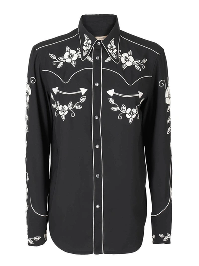 Shop Polo Ralph Lauren Texan Style Floral Shirt In Black