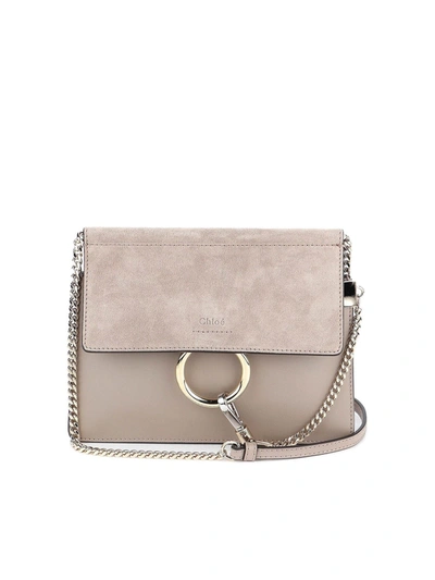 Shop Chloé Faye Mini Bag In Grey
