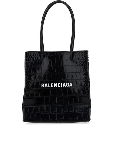 Shop Balenciaga Xxs Shopping Bag In Black