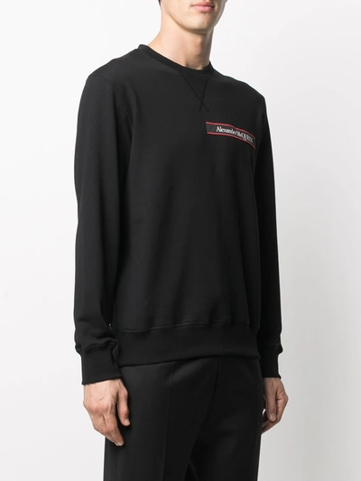 Shop Alexander Mcqueen Logo Cotton Sweatshirt In Black