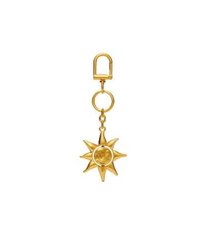 Shop Tory Burch Sun Key Ring In Gold