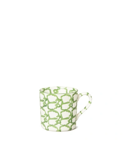 Shop Tory Burch Spongeware Mug, Set Of 4 In Green/smoke