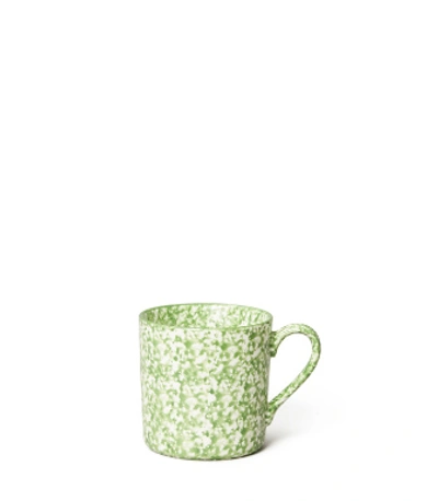 Shop Tory Burch Spongeware Mug, Set Of 4 In Green/sponge