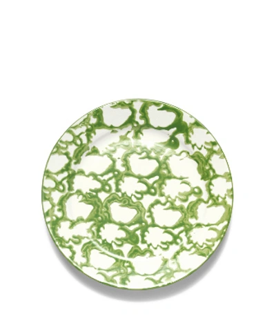 Shop Tory Burch Spongeware Salad Plate, Set Of 4 In Green/smoke