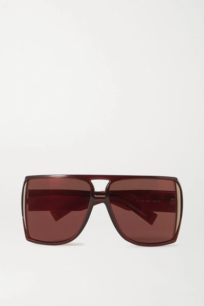 Shop Givenchy Oversized D-frame Acetate Sunglasses In Brick