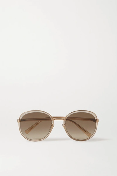 Shop Givenchy Oversized Round-frame Acetate And Gold-tone Sunglasses