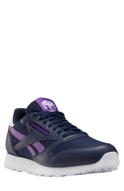 Shop Reebok Classic Leather Sneaker In Navy/ White