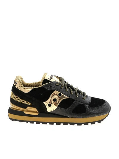 Shop Saucony Sneakers In Black/gold