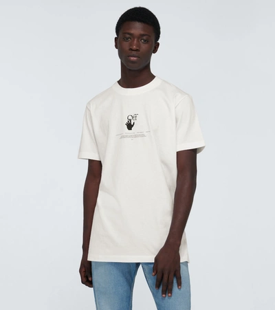 Shop Off-white Offf Slim-fit Cotton T-shirt In White