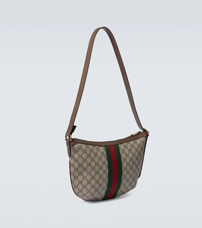 Shop Gucci Ophidia Gg Shoulder Bag In Beige