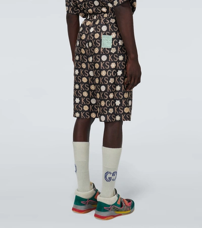 Shop Gucci Ken Scott X  Silk Shorts In Multicoloured