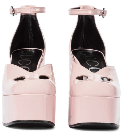 Shop Gucci Patent Leather Platform Pumps In Pink