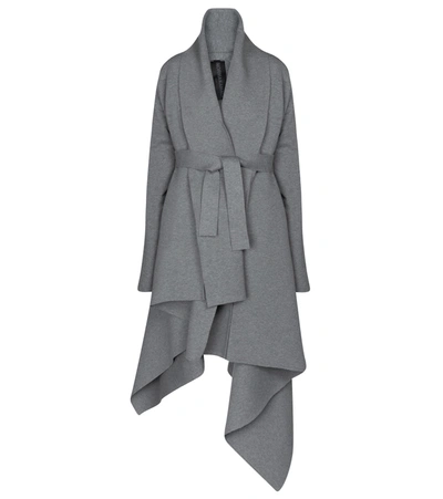 Shop Norma Kamali Stretch-cotton Coat In Grey