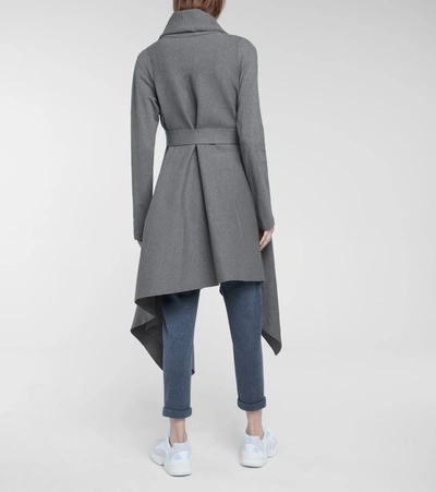 Shop Norma Kamali Stretch-cotton Coat In Grey