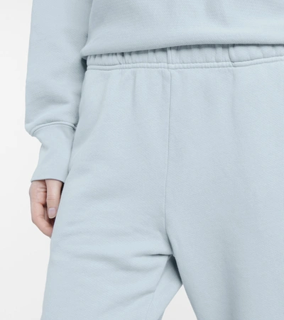 Les Tien Womens Dusty Blue Tapered High-rise Cotton-jersey Jogging Bottoms S In Blue