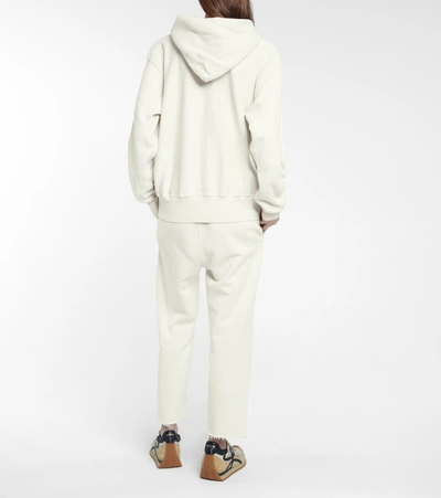 Shop Les Tien Cotton Fleece Hoodie In White