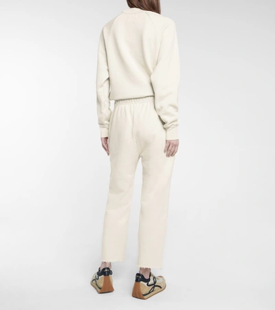 Shop Les Tien Cotton Fleece Sweatpants In White