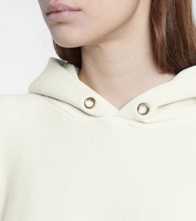 Shop Les Tien Cotton Fleece Hoodie In White