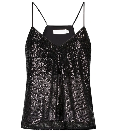 Jonathan Simkhai Lynette' V Neck Sequin Camisole Top In Black | ModeSens