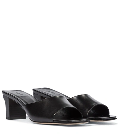 Shop Aeyde Katti Leather Sandals In Black