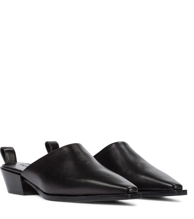 Shop Aeyde Jess Leather Mules In Black