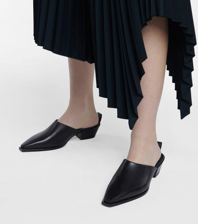 Shop Aeyde Jess Leather Mules In Black